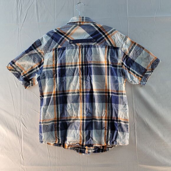 Escapism Casual Plaid Multi-Color 100% Cotton Snap Button Short Sleeves Shirt XL - Picture 2 of 6